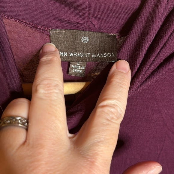 Fenn Wright Manson Plum Turtleneck High Low Modal Top Size Large - Picture 2 of 6